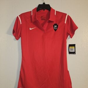 Nike Women's Dri-Fit Red Polo Sports Shirt